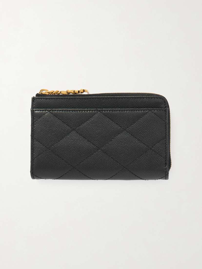 Saint Laurent Quilted Textured-leather Wallet