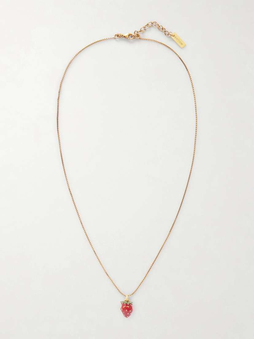 Saint Laurent tone And Enamel Necklace