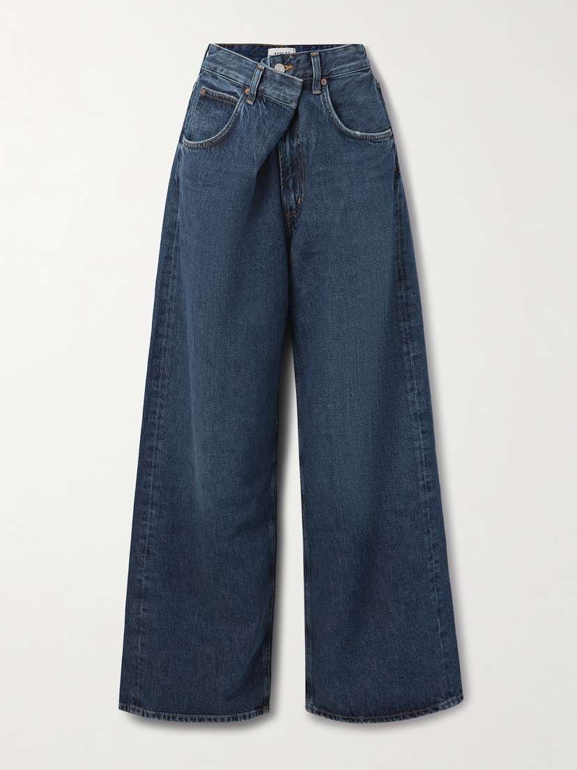 AGOLDE Vana Draped Low-rise Wide-leg Jeans