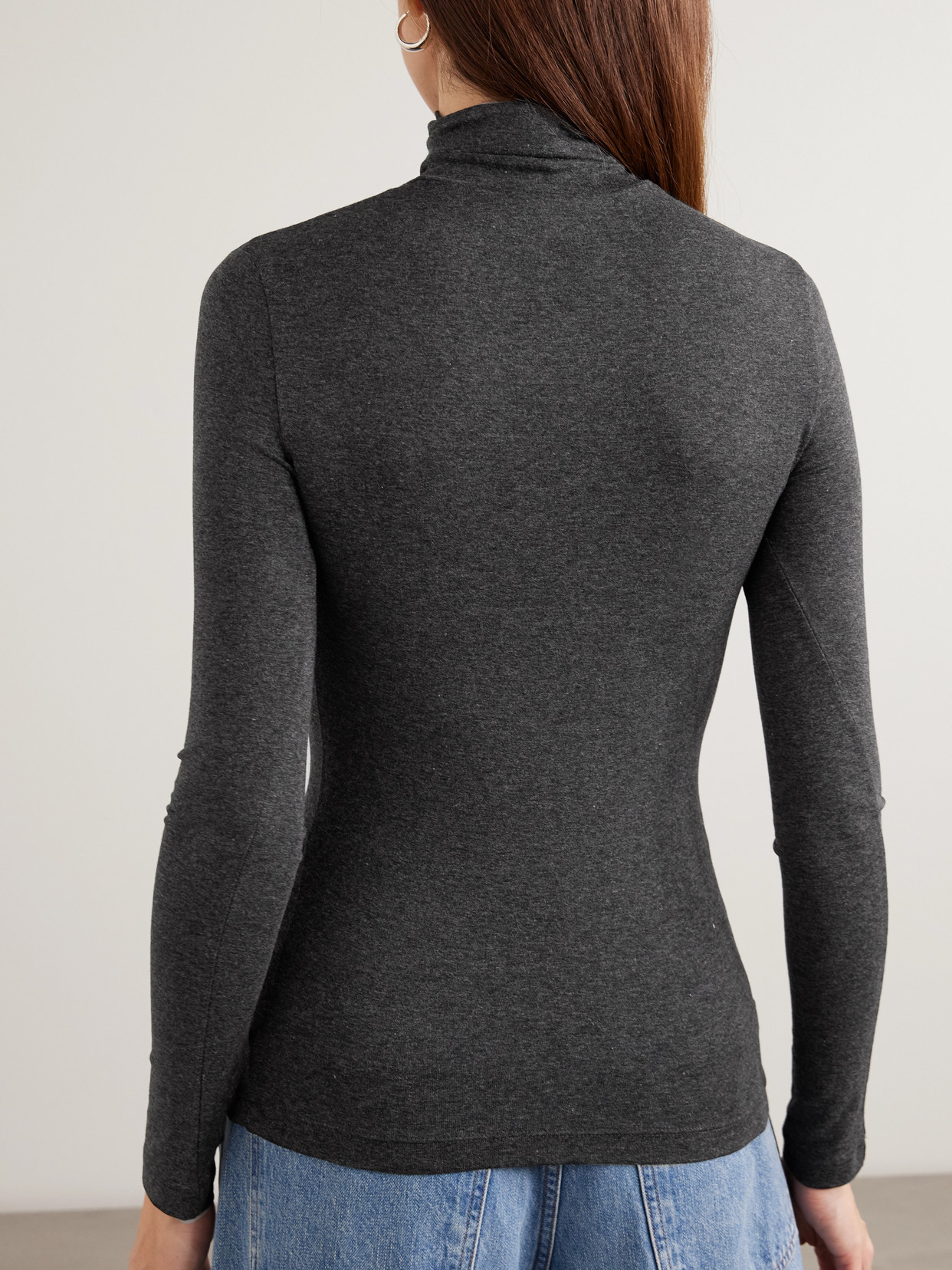 Pascale Stretch-Jersey Turtleneck Top