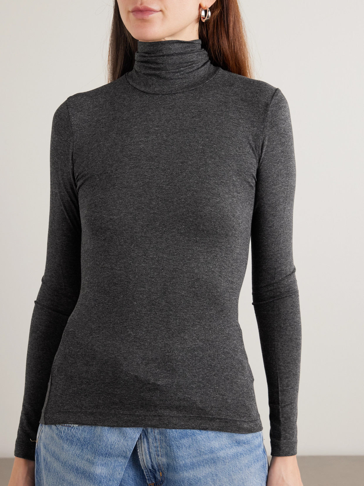 Pascale Stretch-Jersey Turtleneck Top