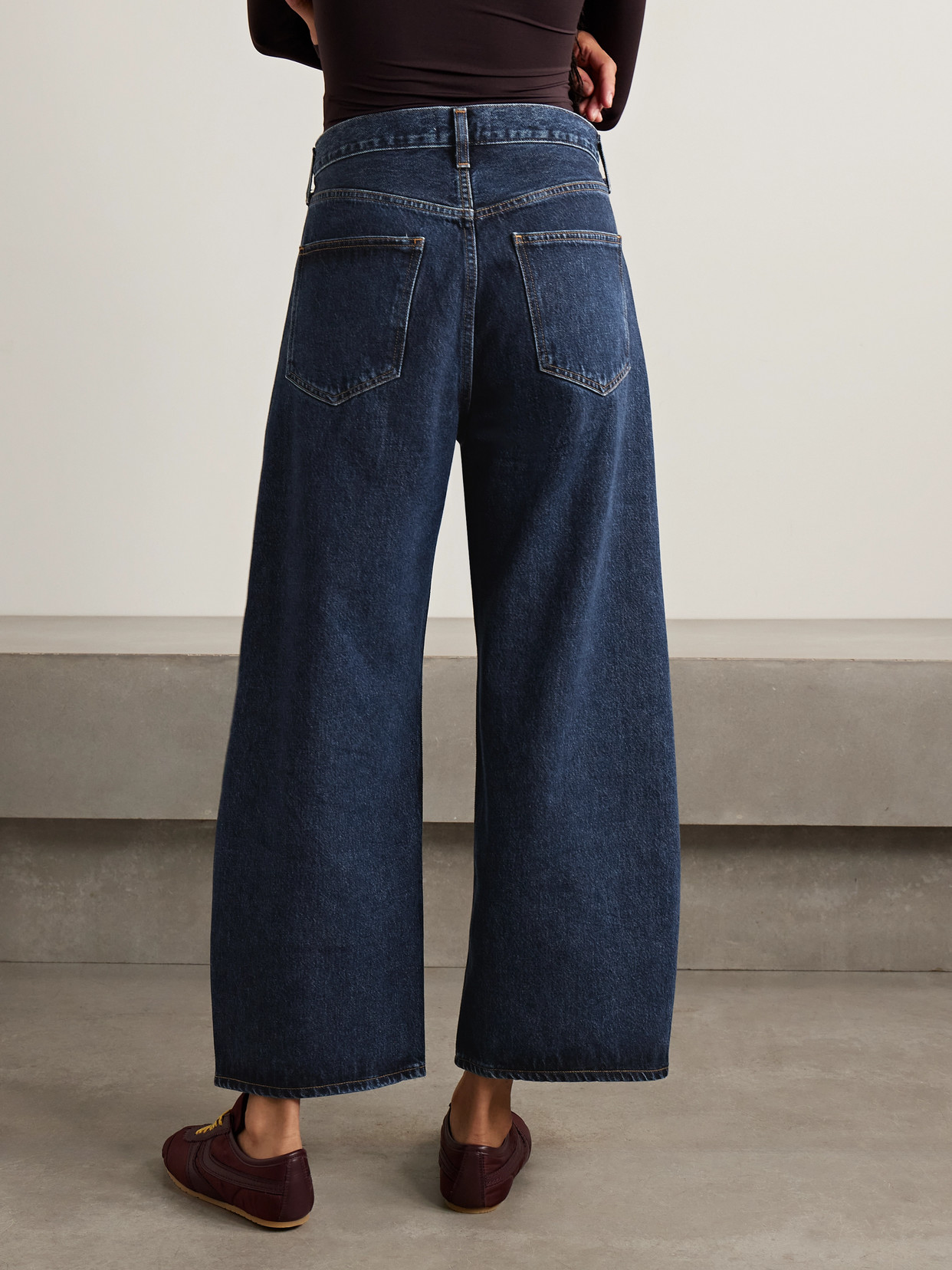 Agolde Low Curve Crop High-rise Wide-leg Jeans In Blue