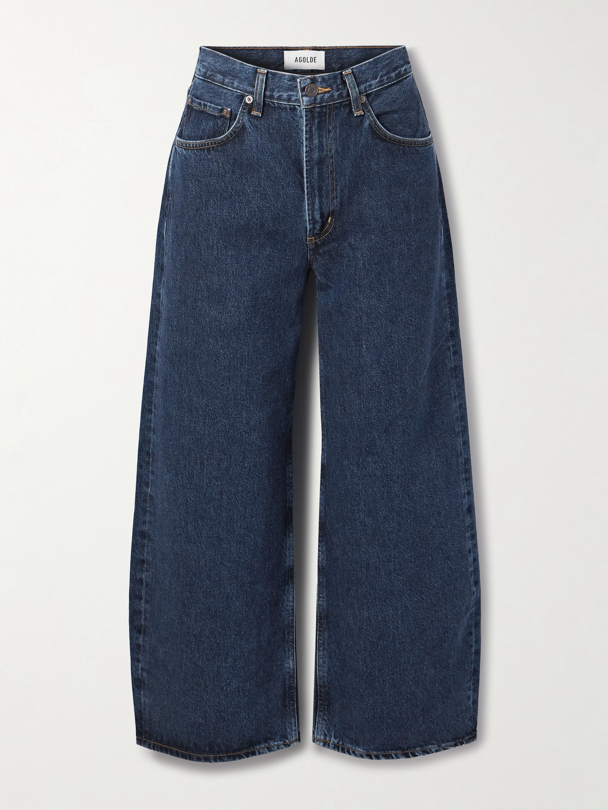 Agolde Low Curve Crop High-rise Wide-leg Jeans In Blue