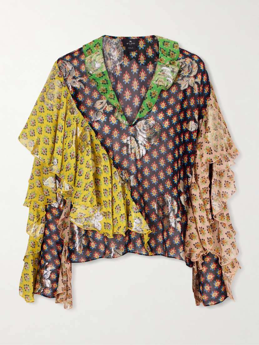 Etro Ruffled Silk-blend Blouse