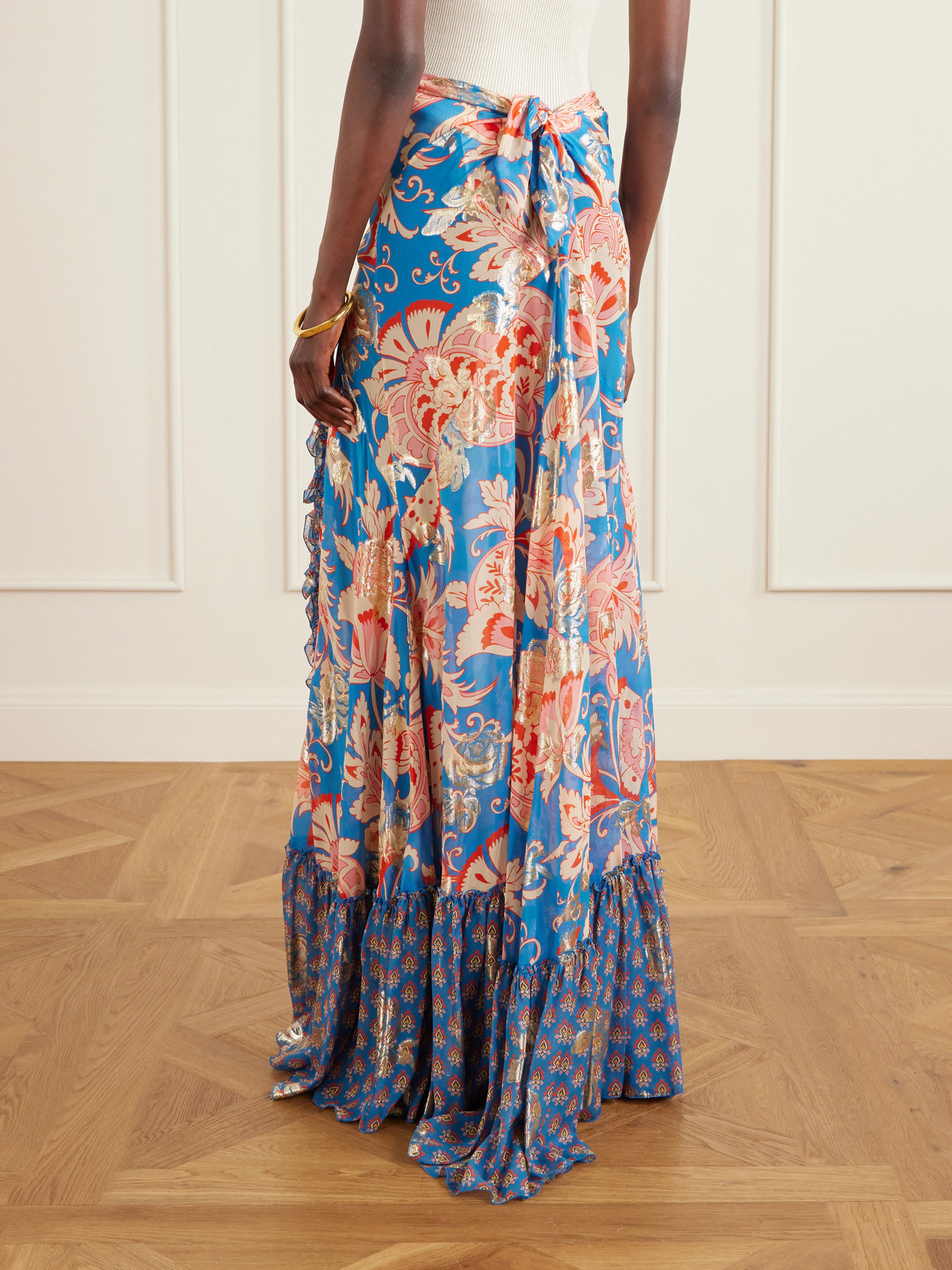Ruffled Slit Maxi