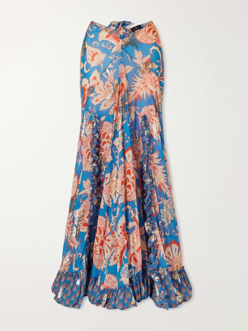 Etro Ruffled Slit Maxi Skirt