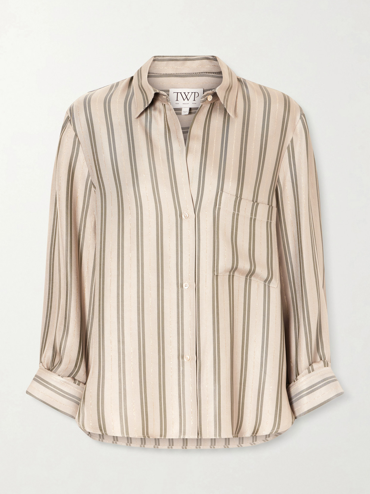 Twp Striped Crepe Shirt In Neutral