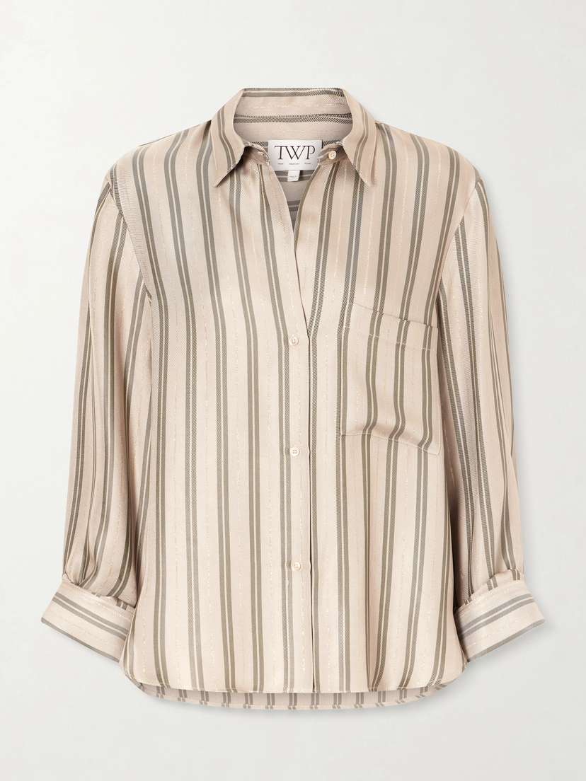 TWP Next Morning Striped Crepe Shirt