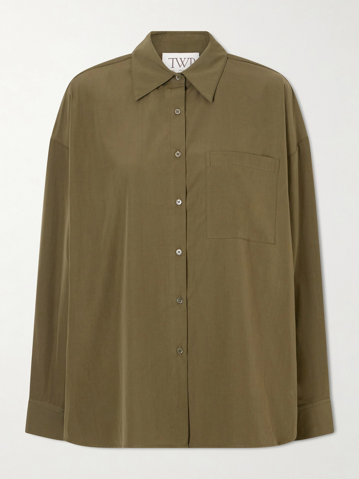 Twp Something Borrowed Cotton Shirt In Green