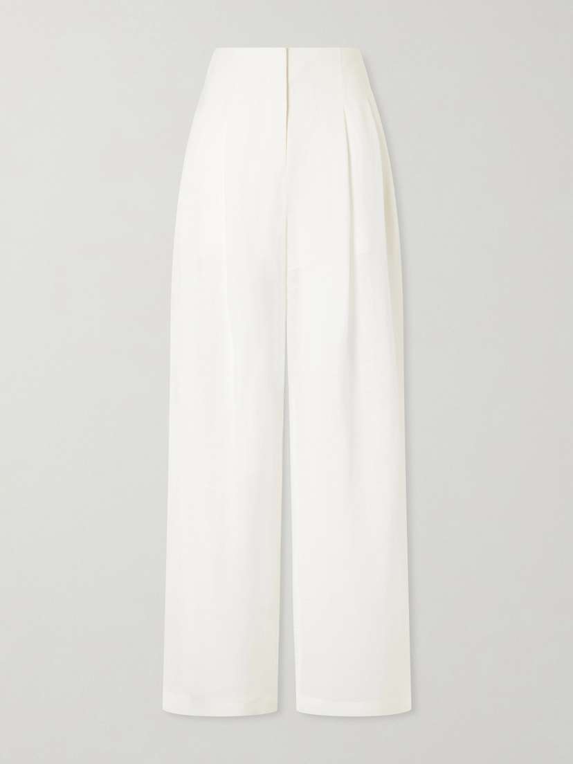 TWP Carries Linen And Silk-blend Wide-leg Pants