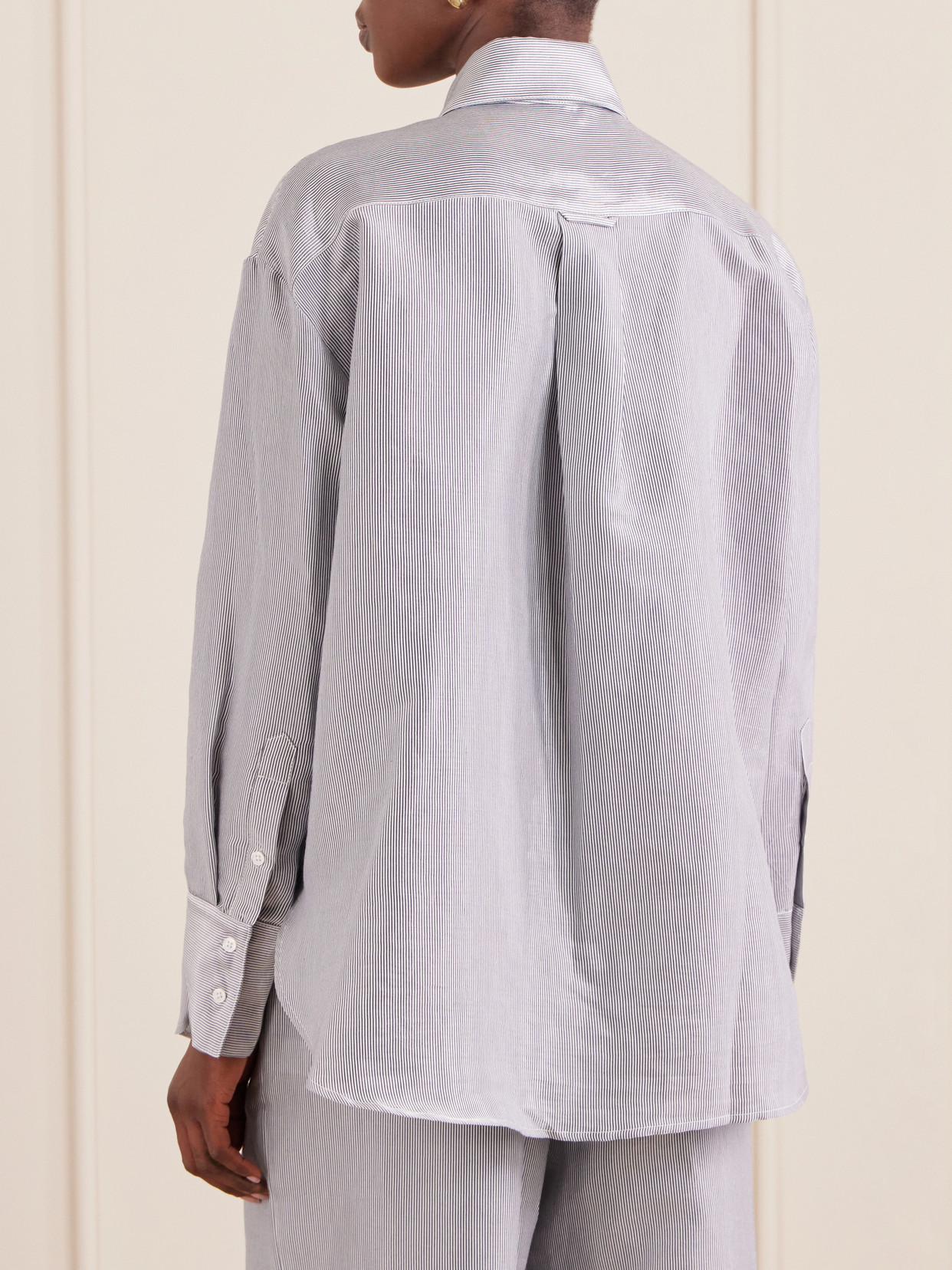 Big Joe Striped Cotton-Blend Garbardine Shirt