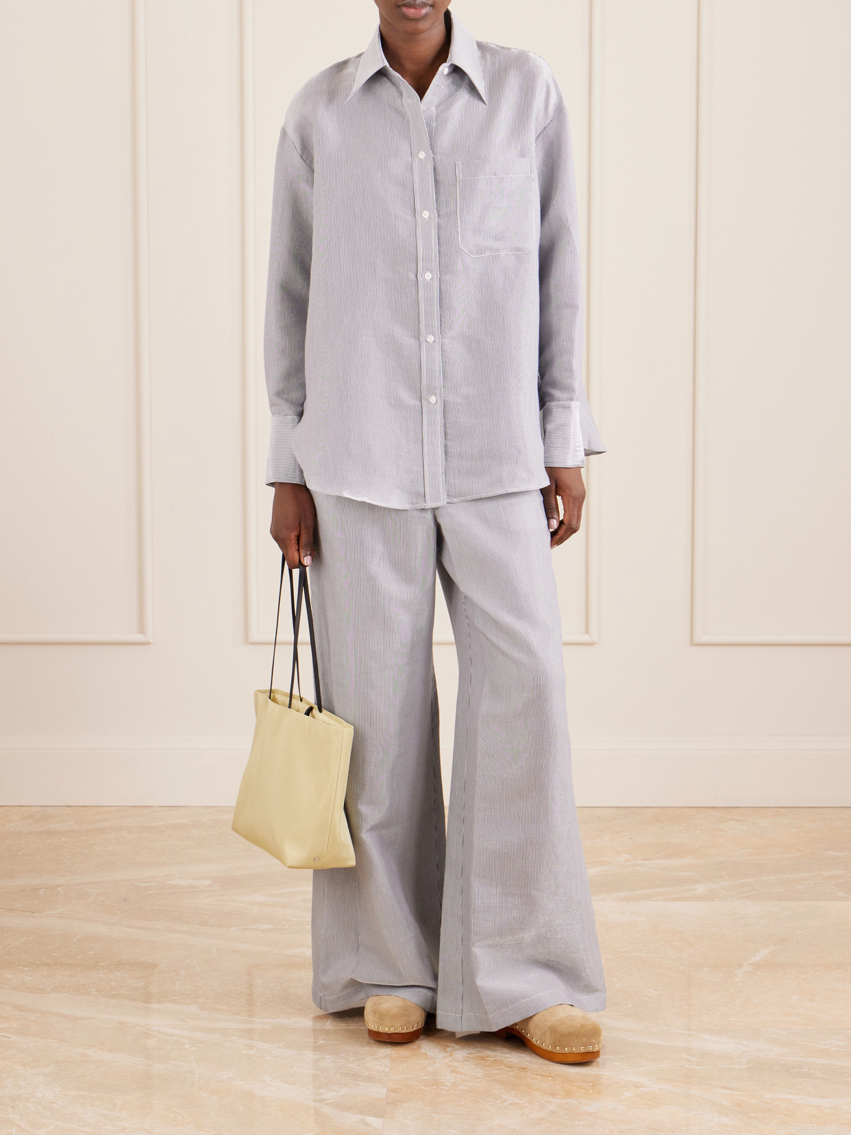 Big Joe Striped Cotton-Blend Garbardine Shirt
