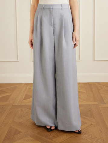 TWP Avery mid-rise pleated wool wide-leg pants