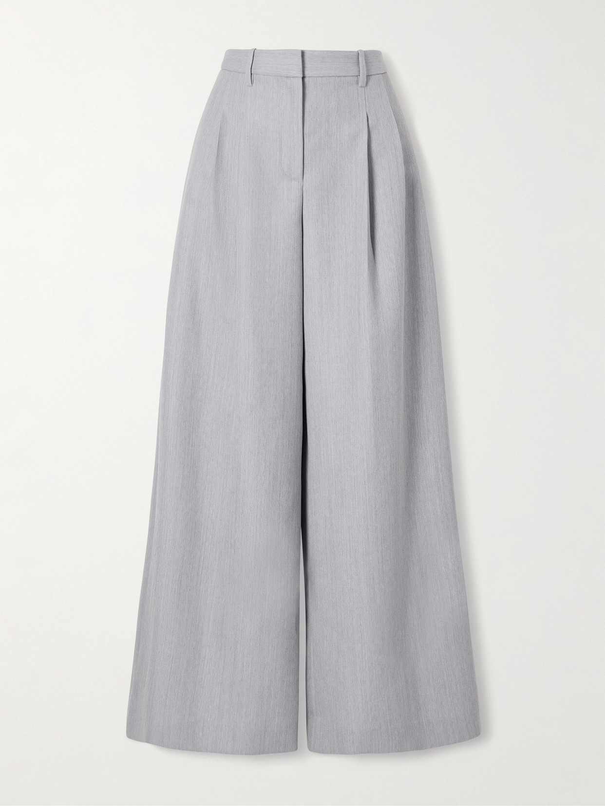 Twp Avery Mid-rise Pleated Wool Wide-leg Pants In Blue