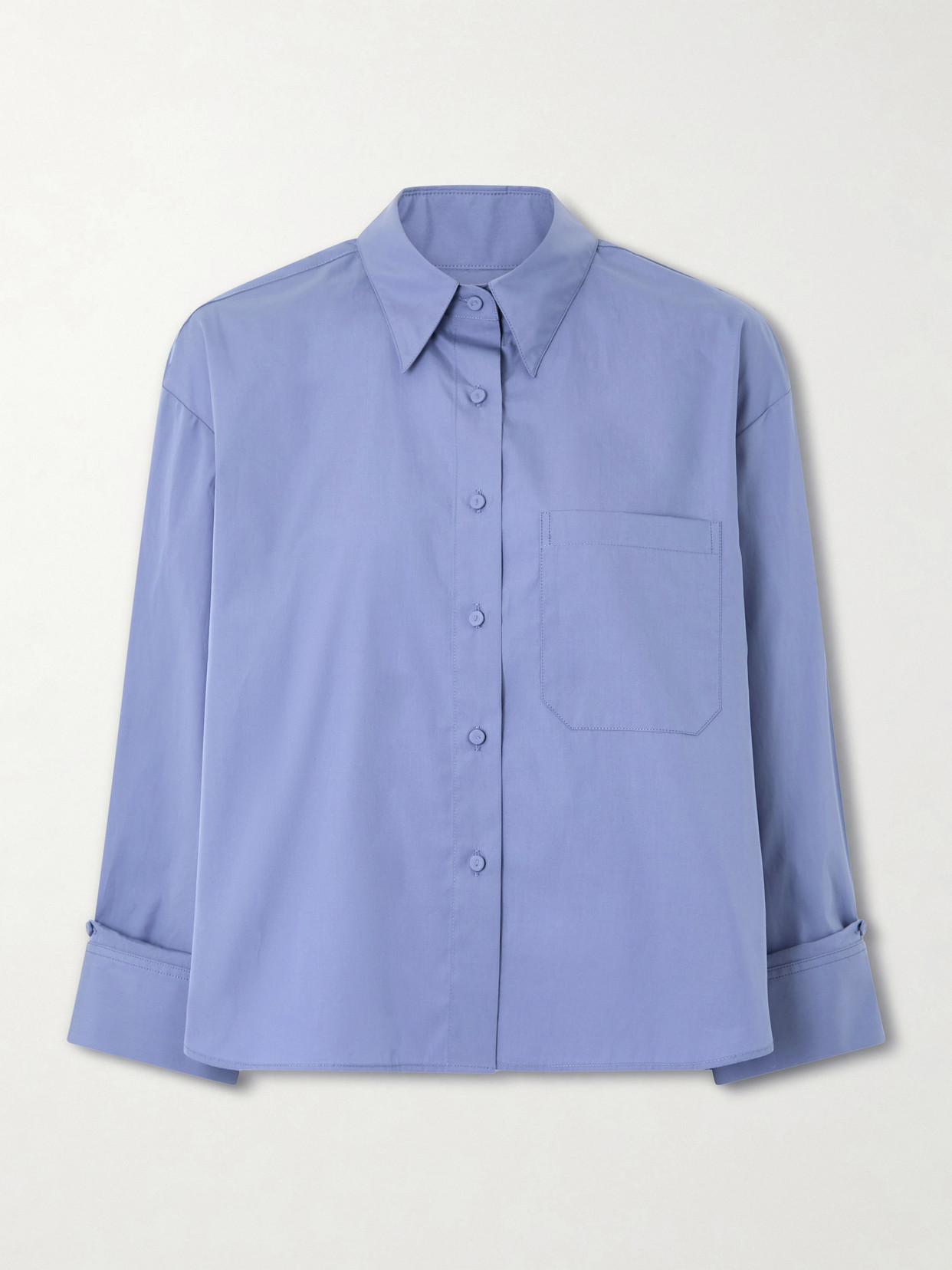 Twp J.d.s. Superfine Cotton-poplin Shirt In Blue
