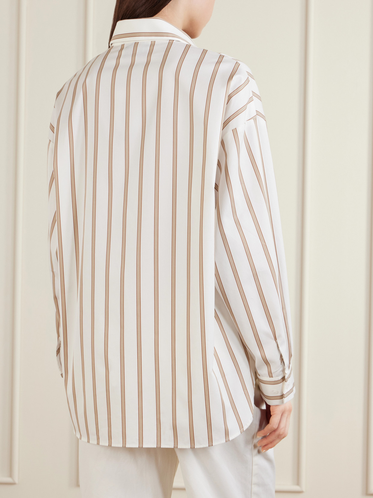 Something Borrowed Striped Cotton-Poplin Shirt