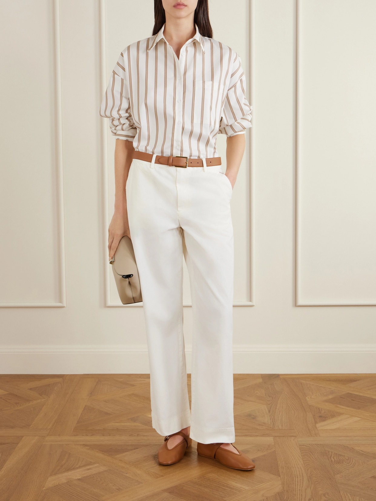 Something Borrowed Striped Cotton-Poplin Shirt
