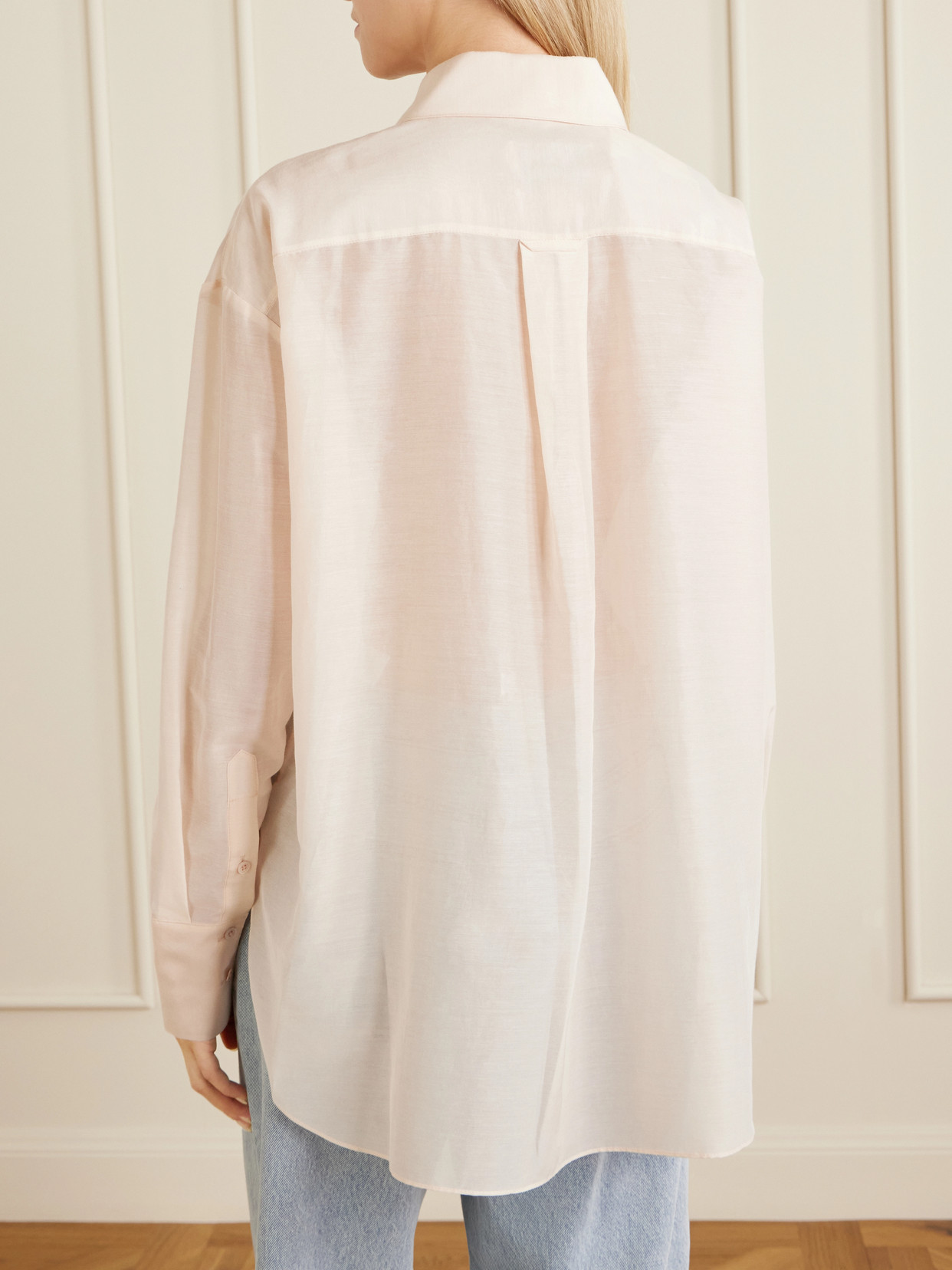 Big Joe Cotton And Silk-Blend Voile Shirt