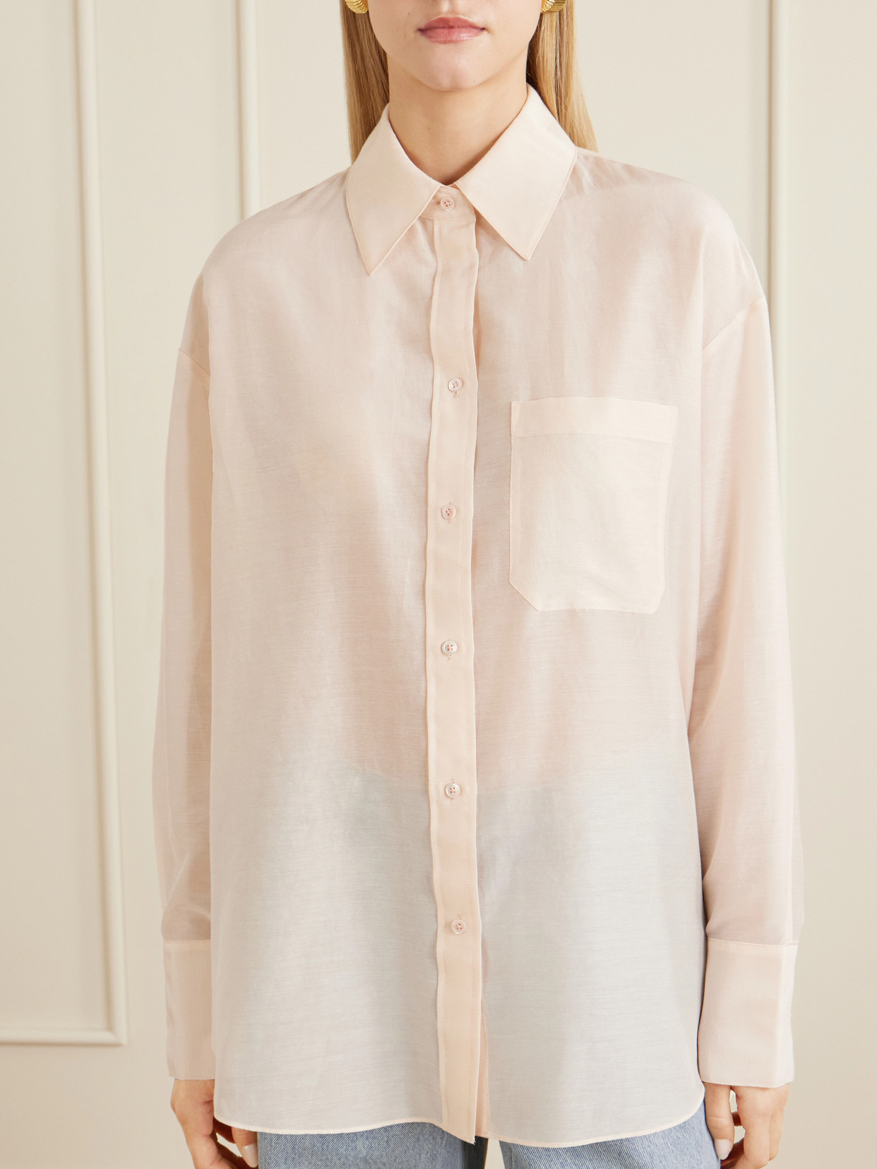 Big Joe Cotton And Silk-Blend Voile Shirt
