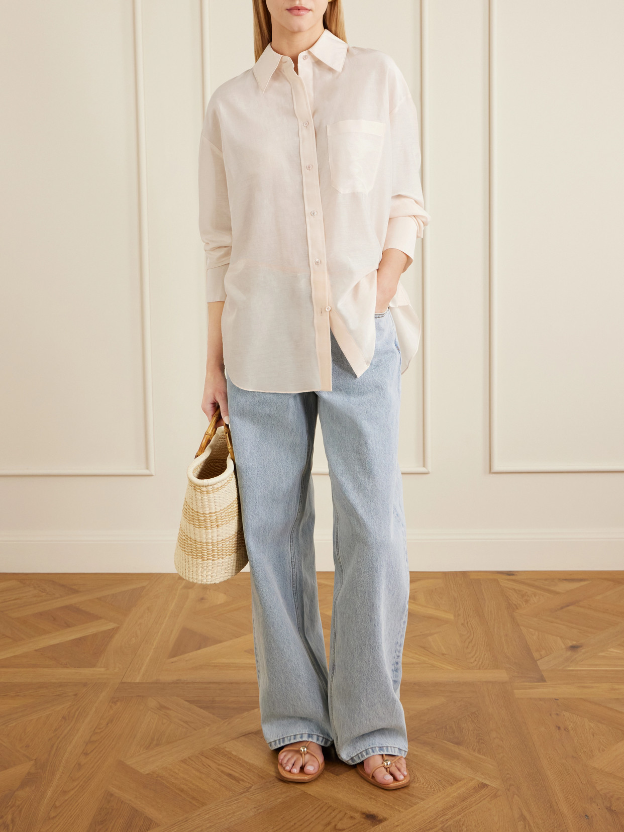 Big Joe Cotton And Silk-Blend Voile Shirt