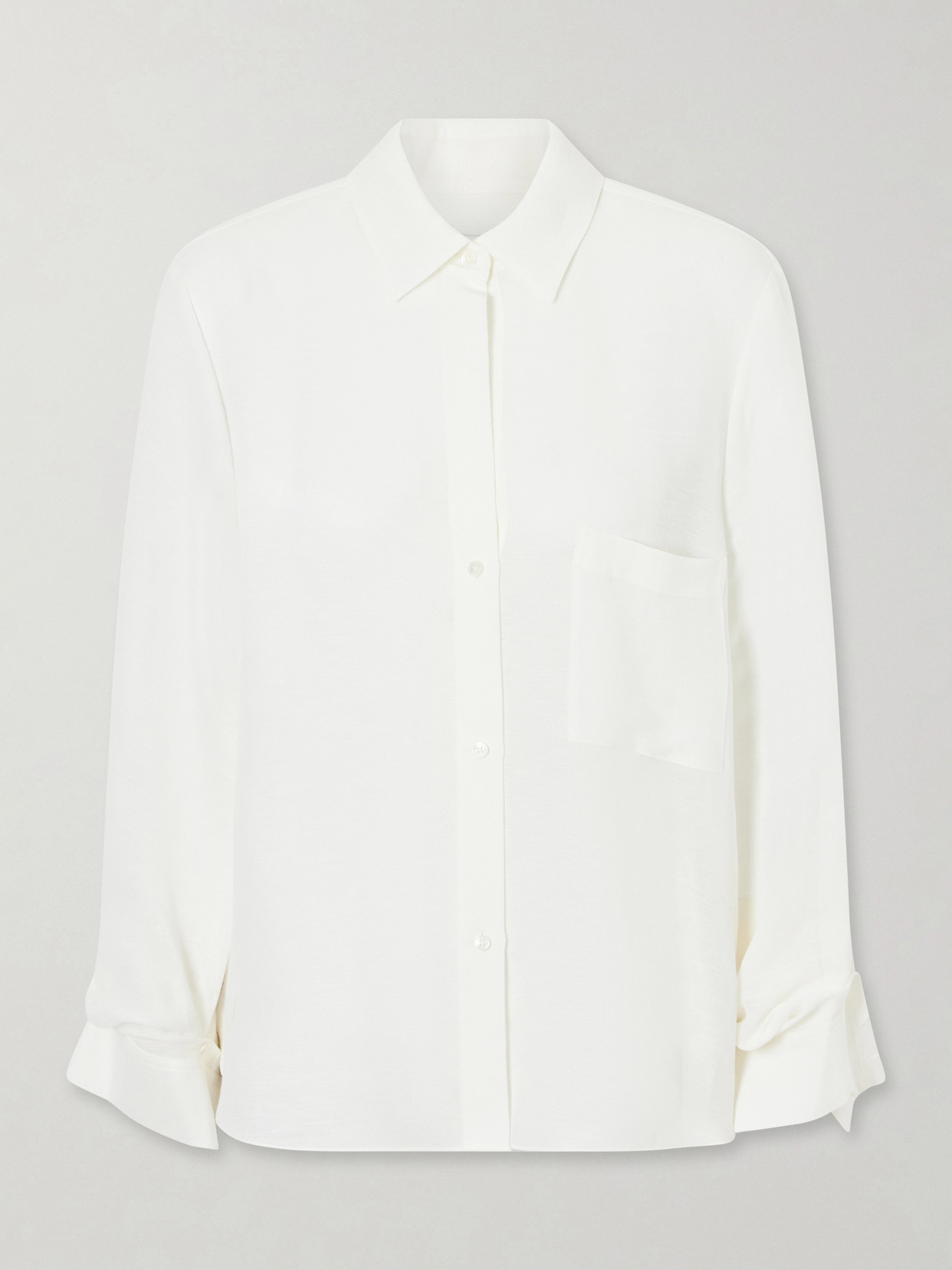 Twp Next Morning Linen And Silk-blend Shirt In Neutral