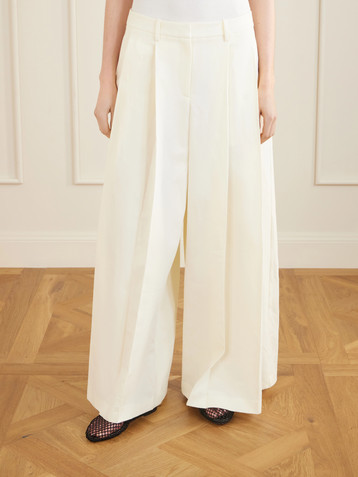 TWP Crosby pleated linen and cotton-blend twill straight-leg pants