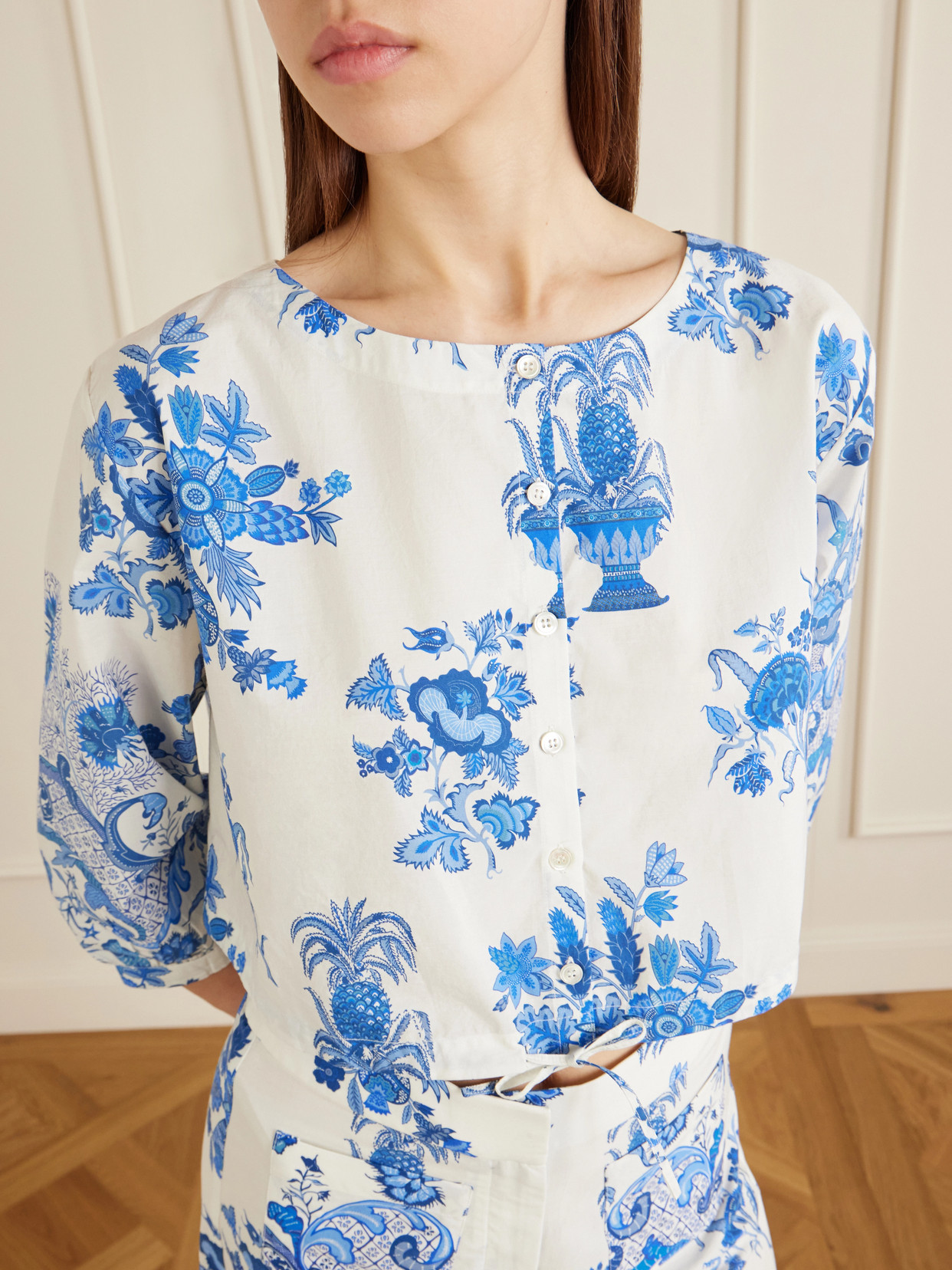 New Jinny Chintz Floral-Print Cotton Blouse