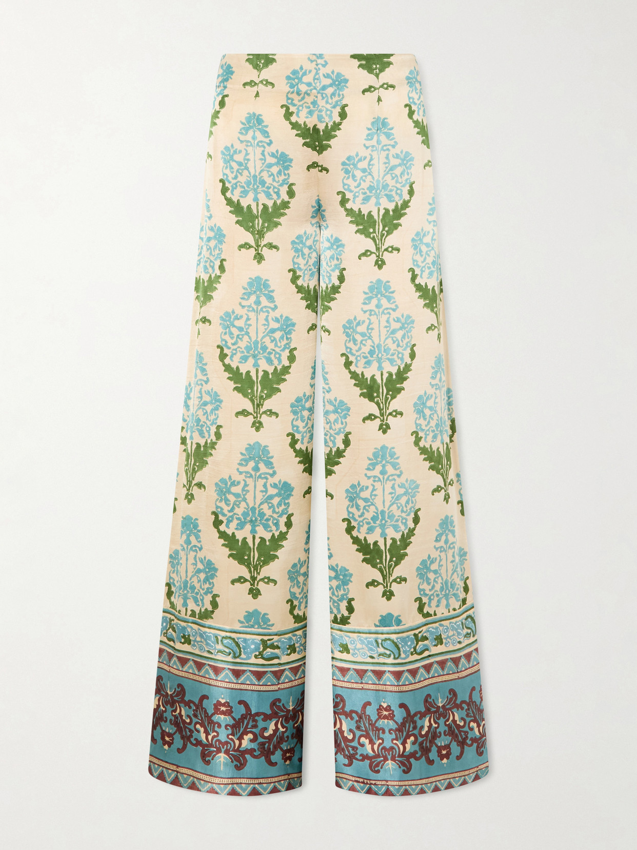 Emporio Sirenuse Stephan Floral-print Silk-satin Trousers In Multi