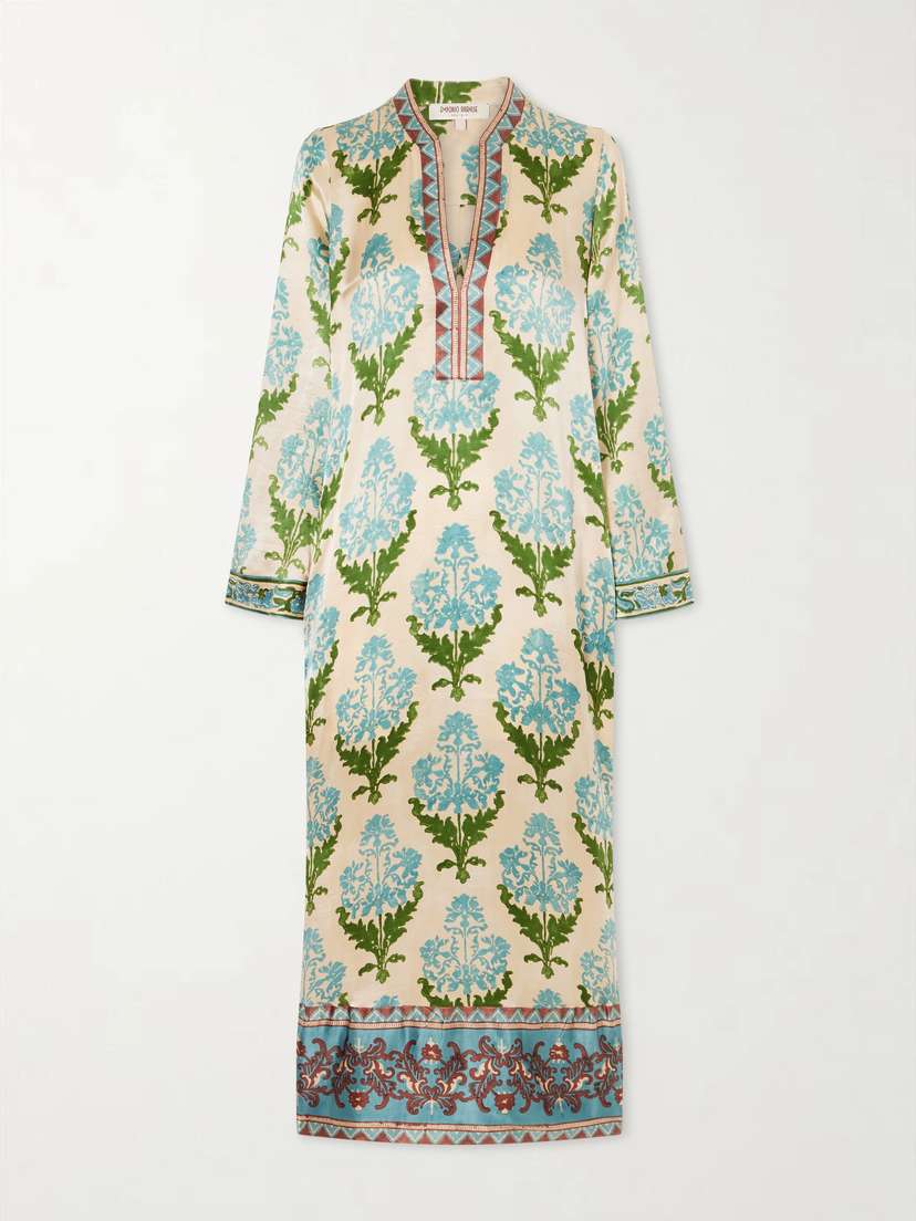 Emporio Sirenuse Jenna Printed Silk-voile Kaftan