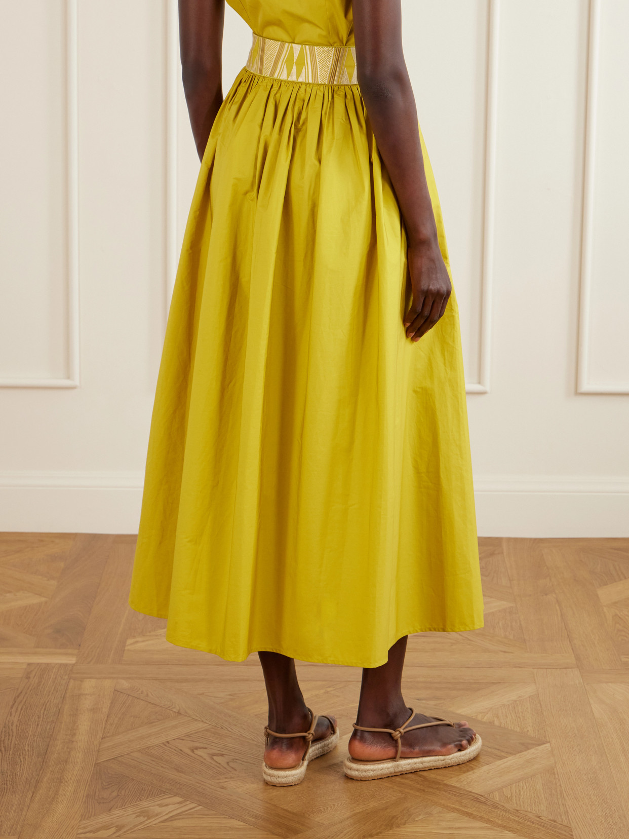 Ombretta Embroidered Cotton-Blend Poplin Midi