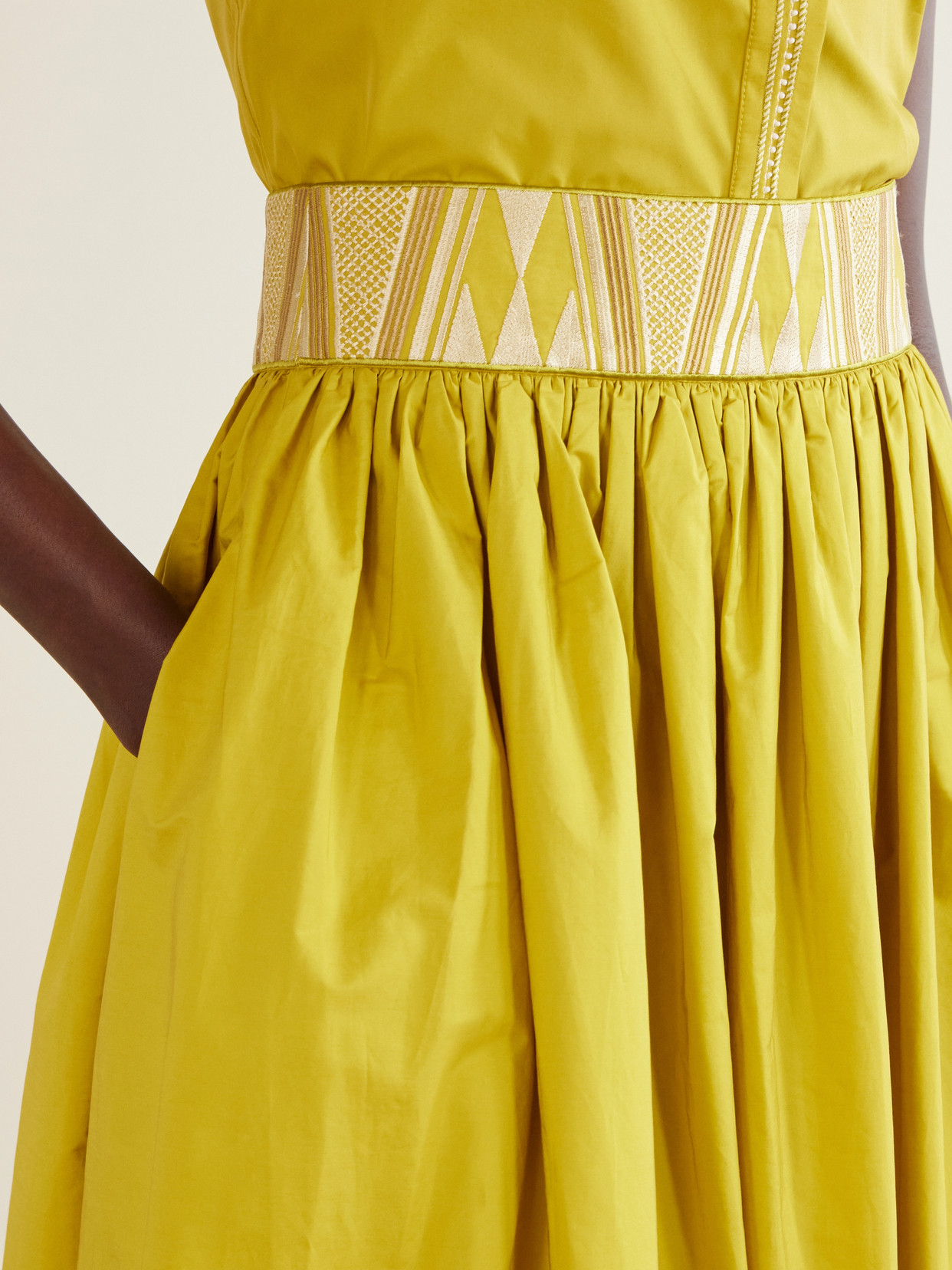 Ombretta Embroidered Cotton-Blend Poplin Midi