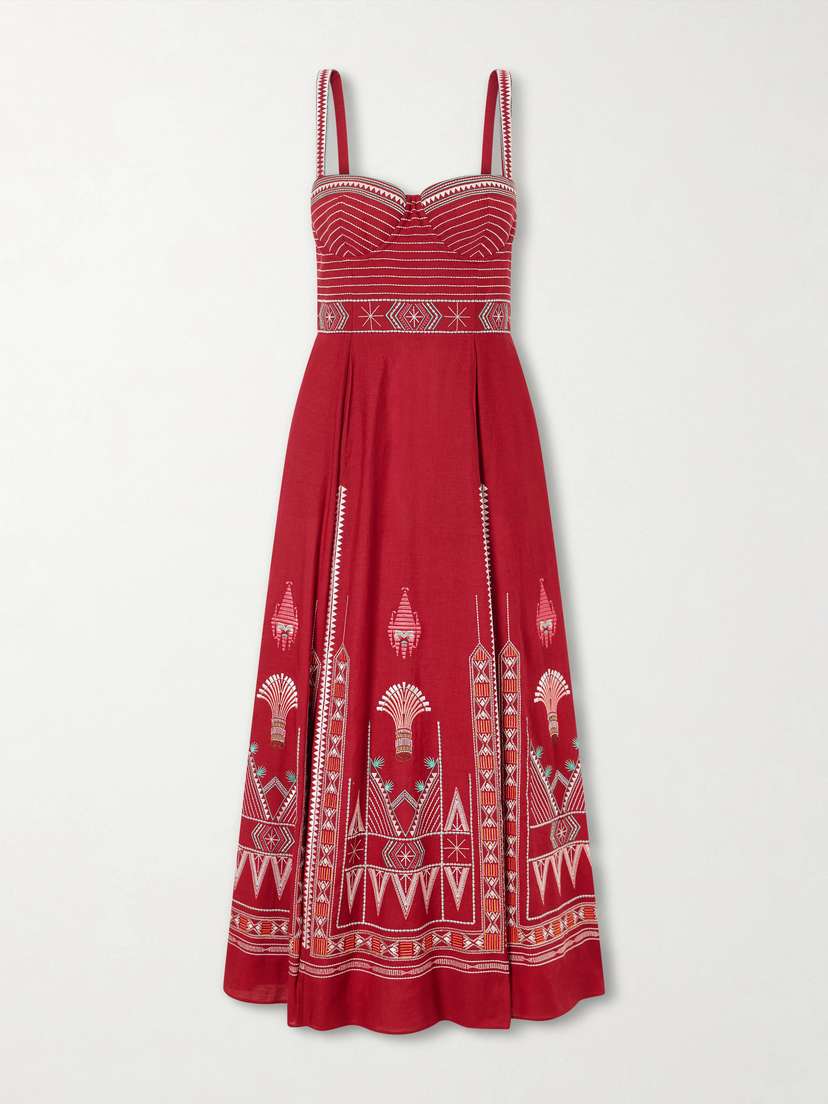 Emporio Sirenuse Elida Embroidered Linen And Cotton-blend Maxi Dress | Thumbnail 5 Emporio Sirenuse Elida Embroidered Linen And Cotton-blend Maxi Dress | Thumbnail 5