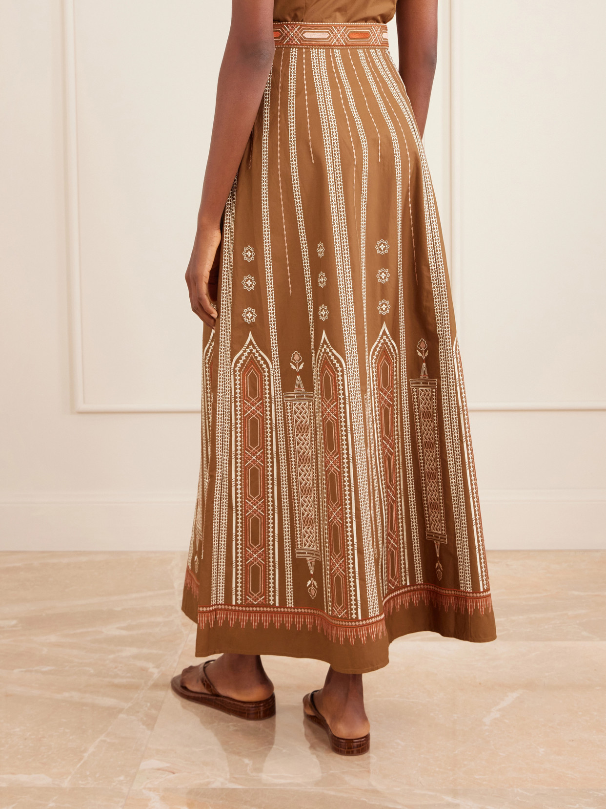 Camille Embroidered Cotton-Blend Midi