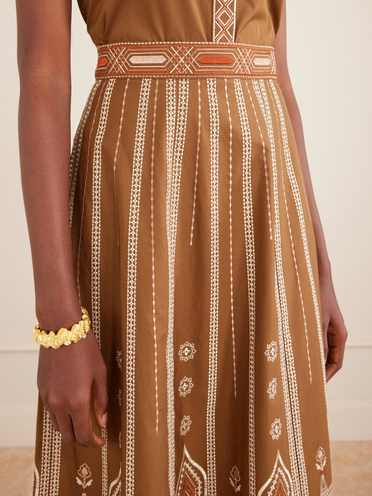 Camille Embroidered Cotton-Blend Midi