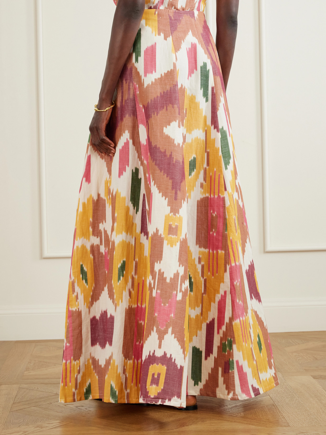 Kika Printed Cotton And Linen-Blend Maxi