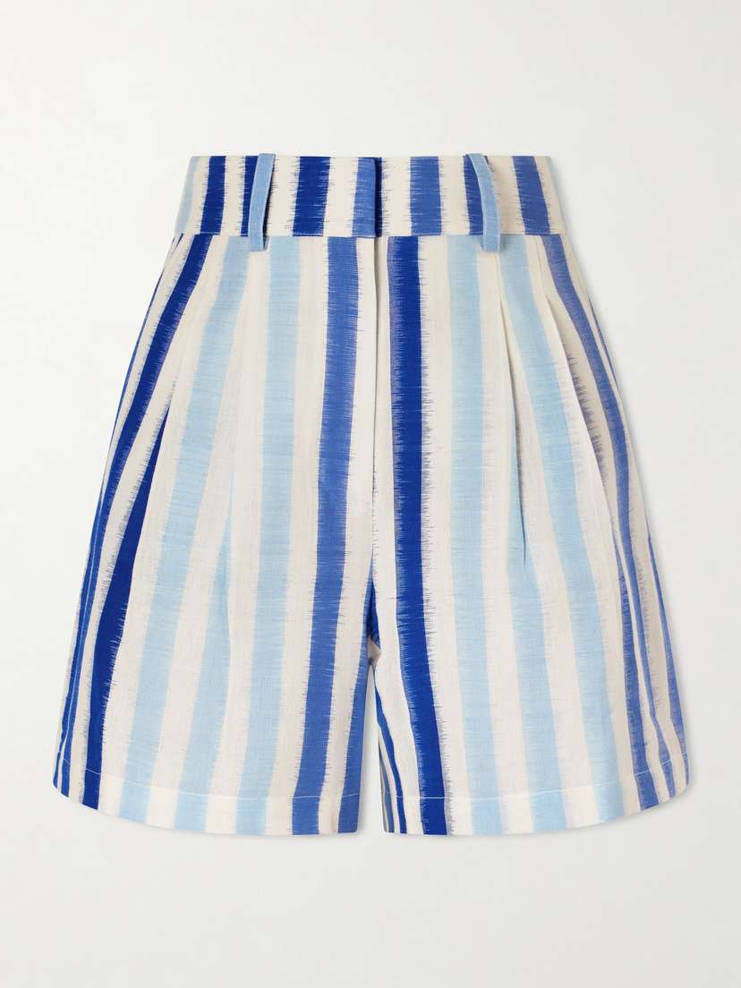Emporio Sirenuse Beatrice Ikat Striped Cotton Shorts