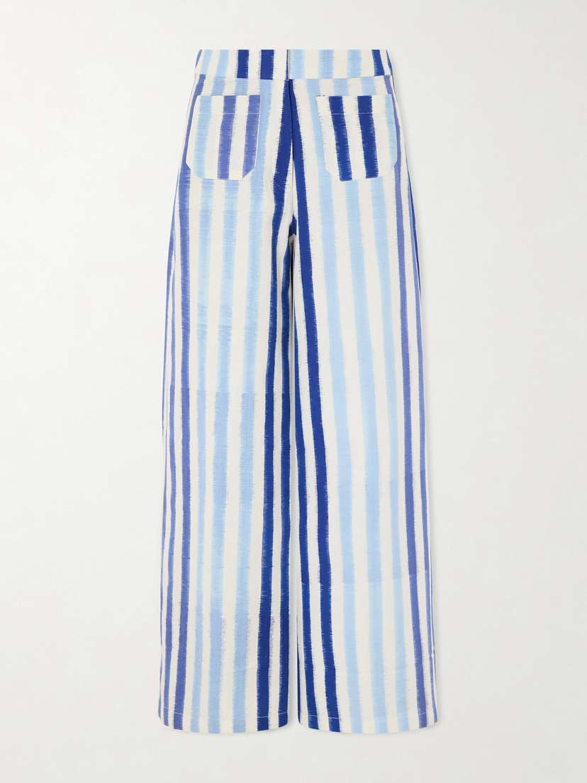 Emporio Sirenuse Striped Wide-leg Cotton Pants