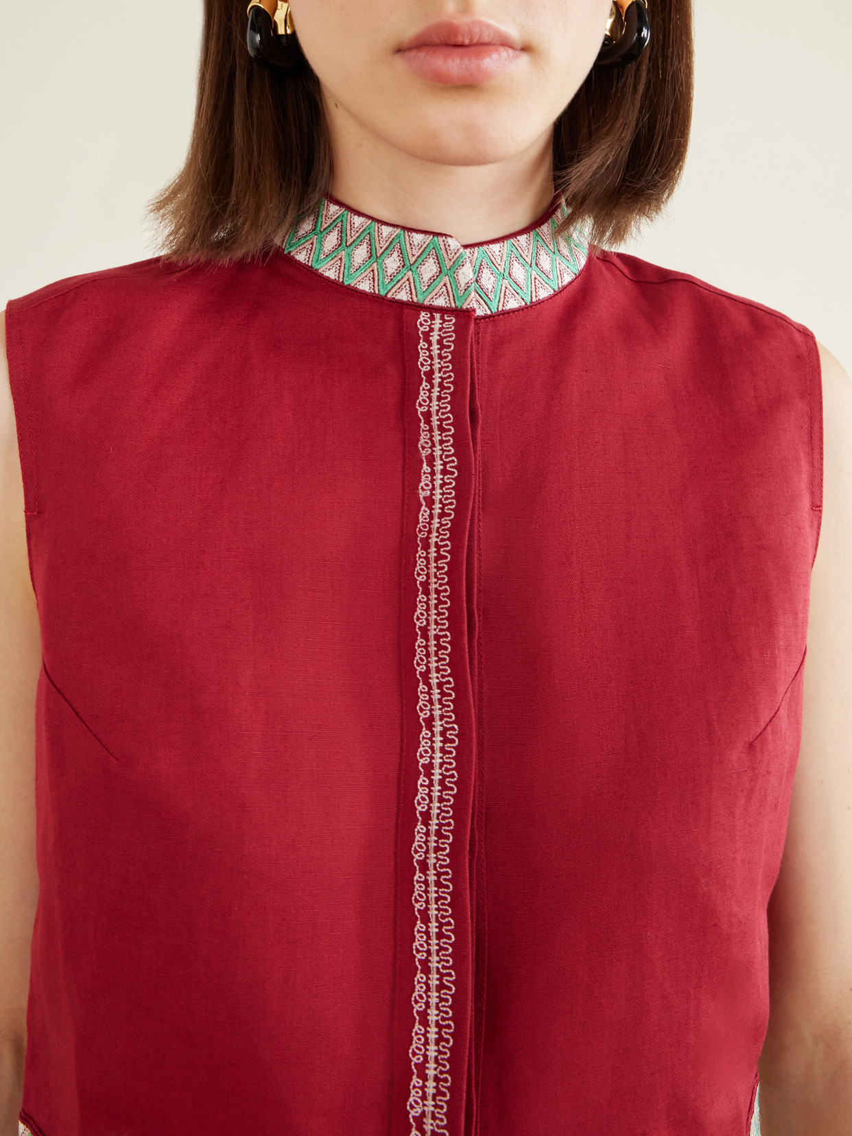 And Cotton-Blend Blouse