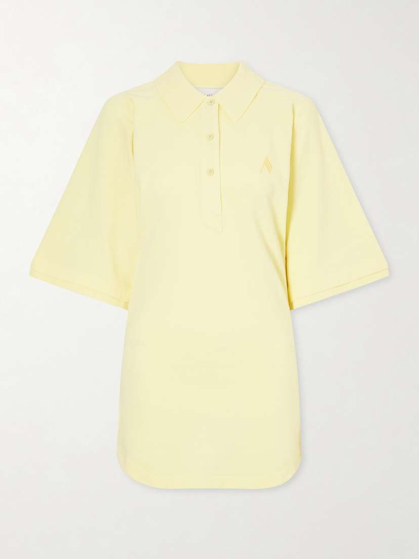 The Attico Logo-embroidered Cotton-piqué Mini Dress