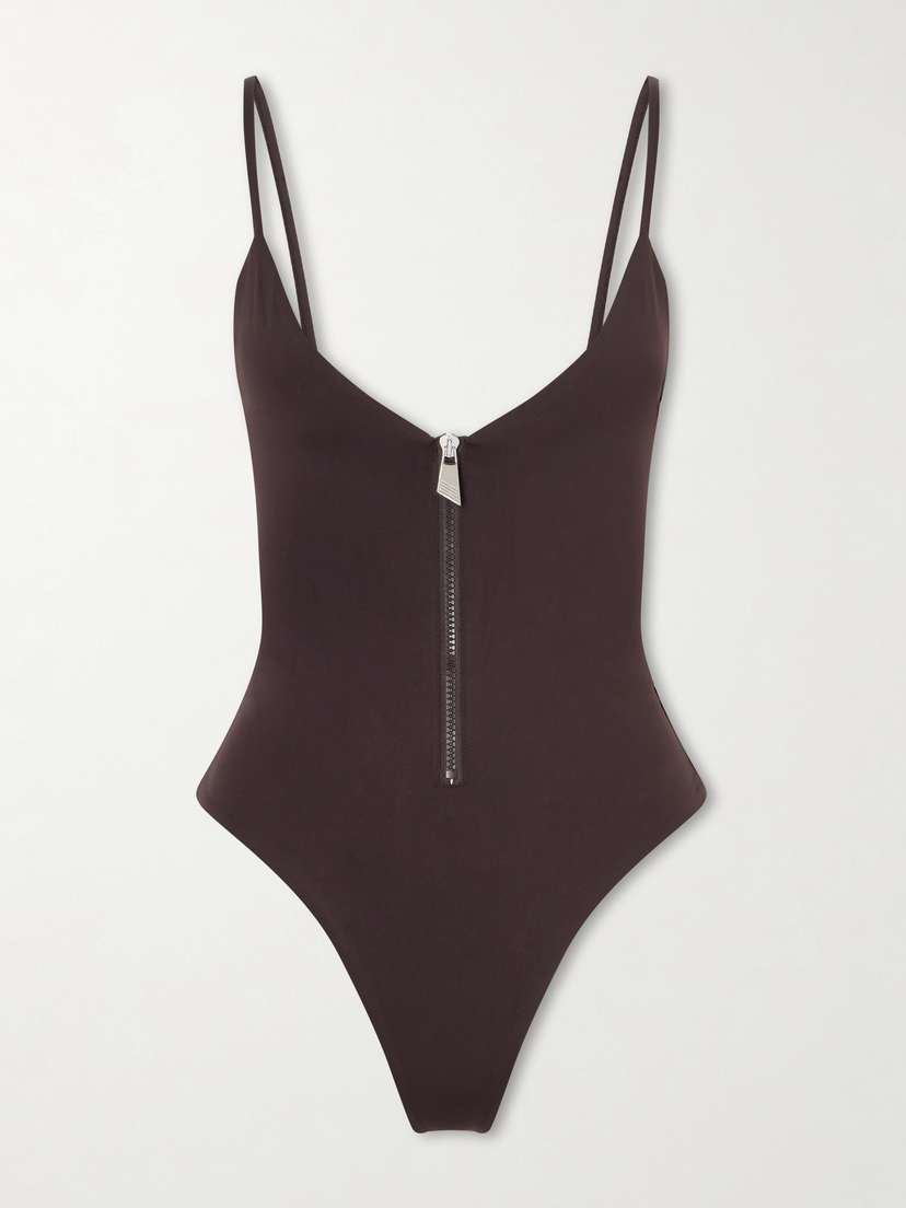 The Attico Half-zip One-piece Swimsuit