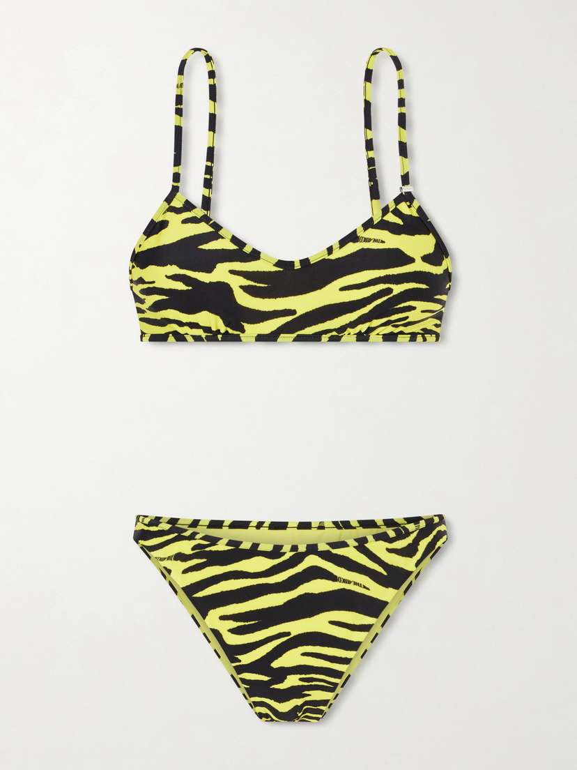 The Attico Animal-print Triangle Bikini