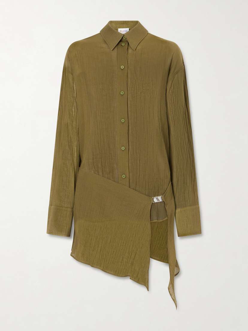 The Attico Asymmetric Cotton Mini Dress