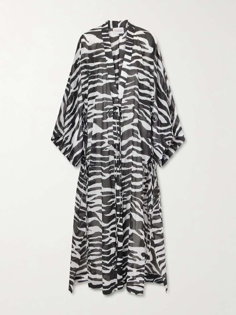 The Attico Zebra-print Cotton Kaftan