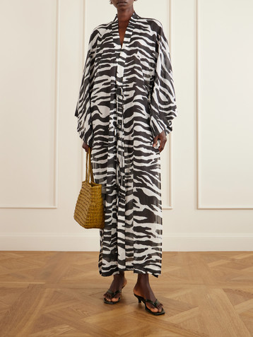THE ATTICO Zebra-print cotton kaftan