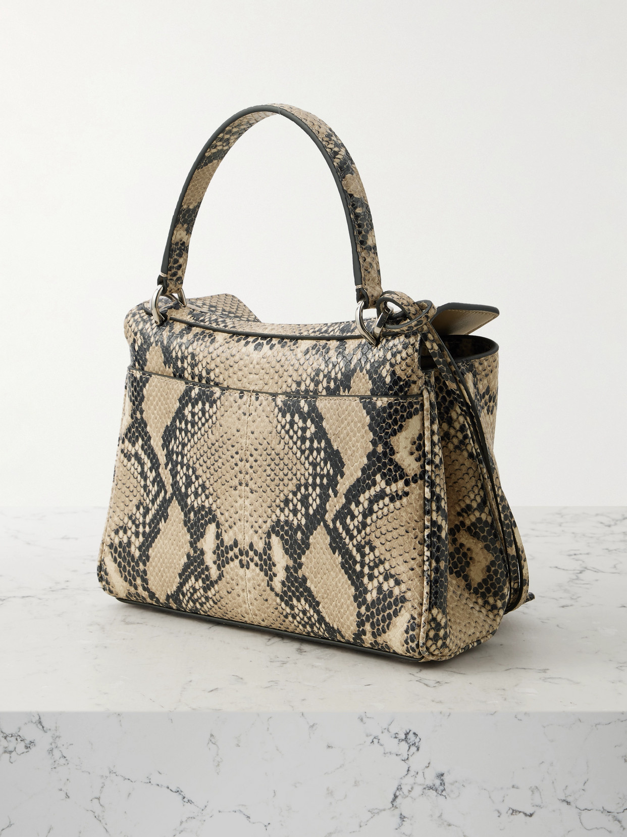 Balenciaga Rodeo Mini Snake-effect Leather Tote In Multi
