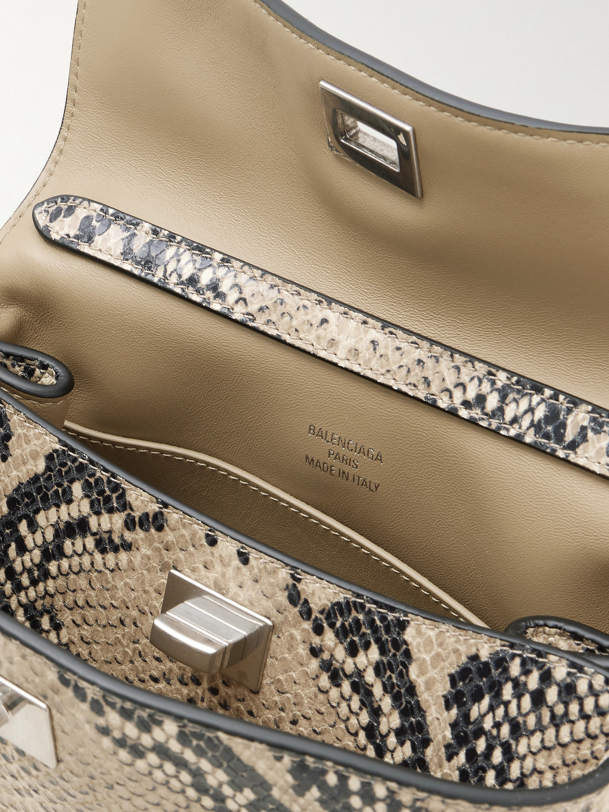 Balenciaga Rodeo Mini Snake-effect Leather Tote In Multi