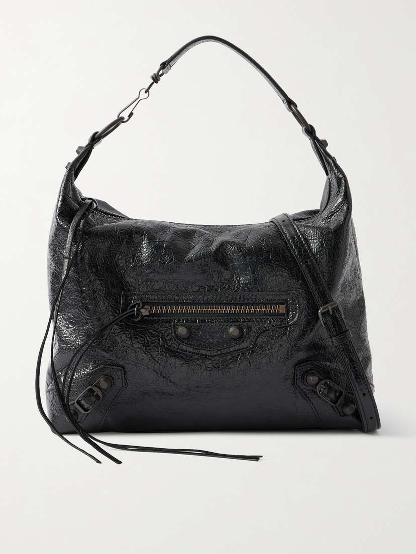 Balenciaga Le City Small Embellished Textured-leather Shoulder Bag