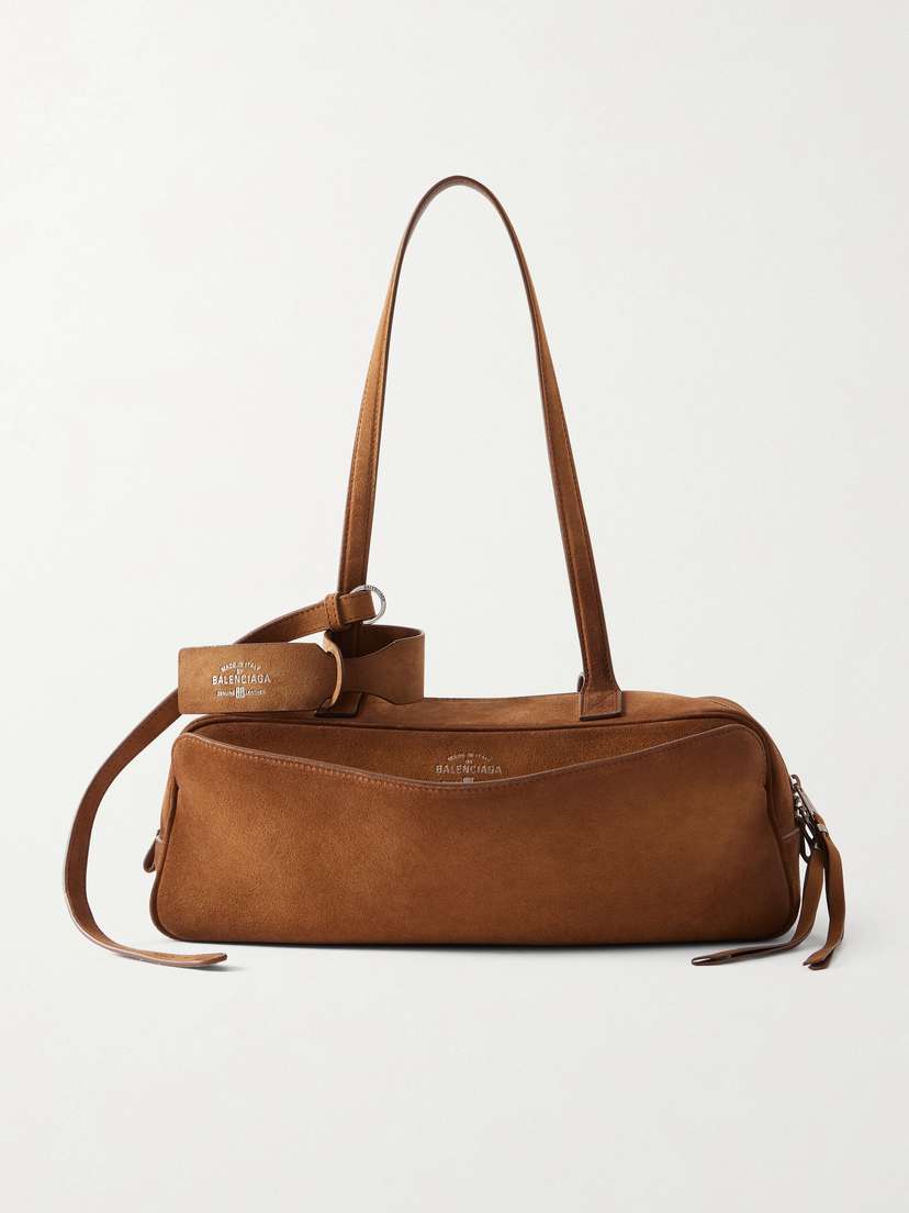 Balenciaga Carrie Small Suede Shoulder Bag
