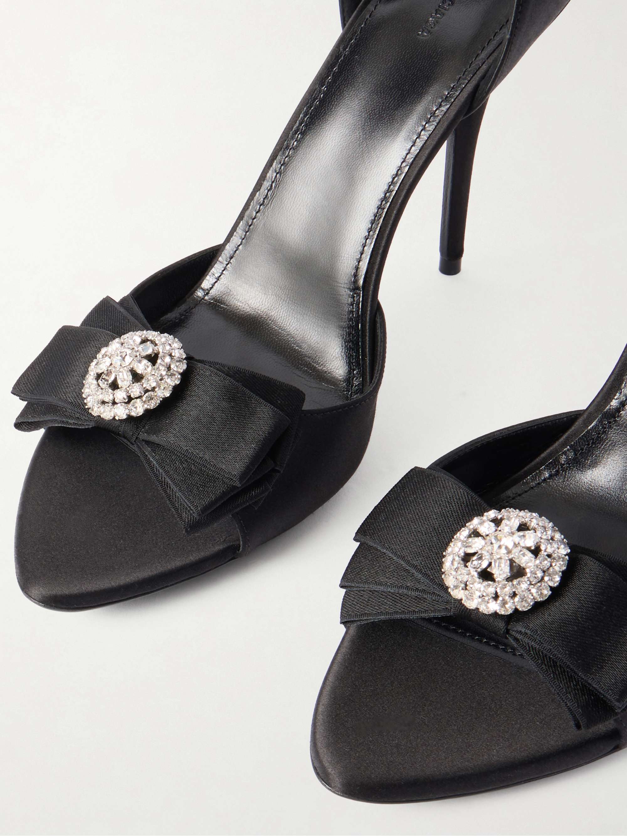 BALENCIAGA Avenue Palazzo crystal-embellished bow-detailed satin