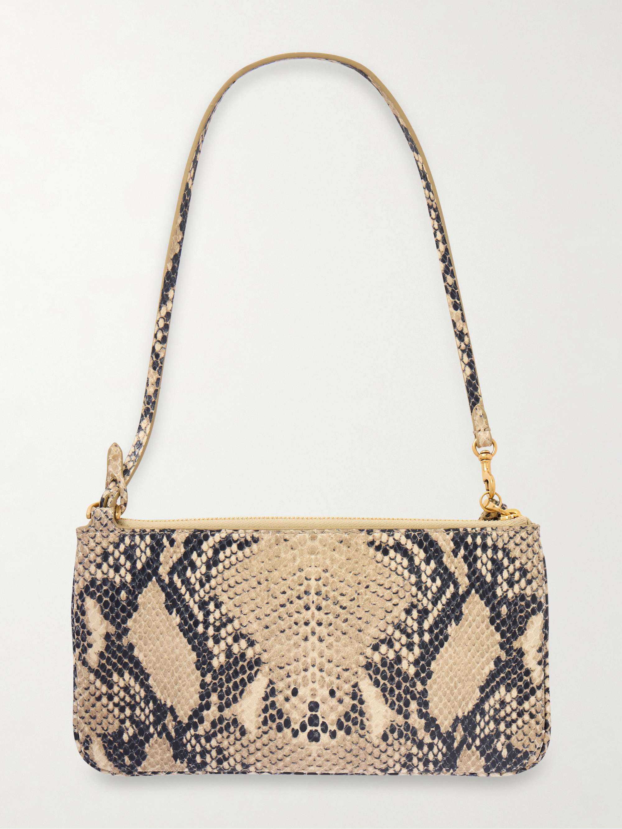 BALENCIAGA Rodeo snake-effect leather shoulder bag | NET-A-PORTER